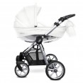 Babyactive Mommy Glossy White - wózek wielofunkcyjny, zestaw 2w1 z opcją 3w1 i 4w1 | Silver mgw03